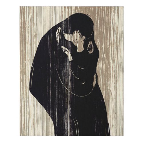 Edvard Munch _ The Kiss IV Faux Canvas Print