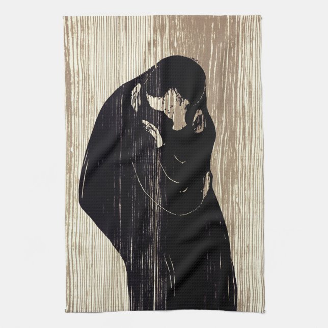 Edvard Munch - The Kiss IV Kitchen Towel (Vertical)