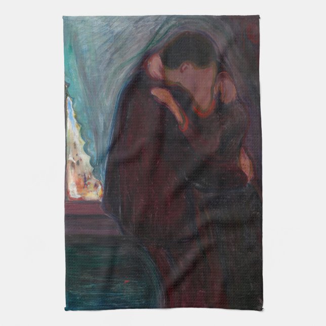 Edvard Munch - The Kiss Kitchen Towel (Vertical)