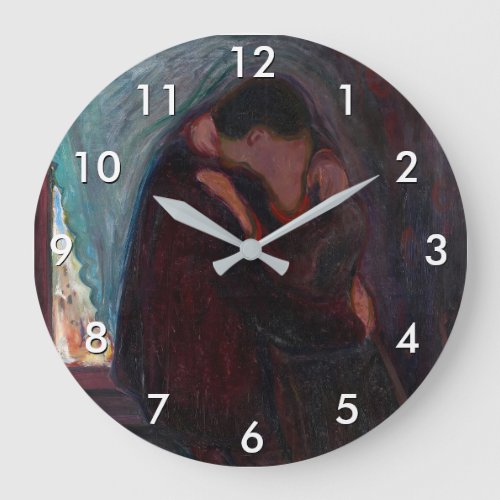 Edvard Munch _ The Kiss Large Clock