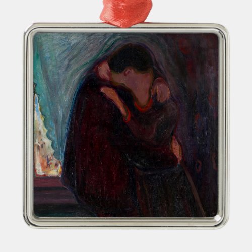 Edvard Munch _ The Kiss Metal Ornament