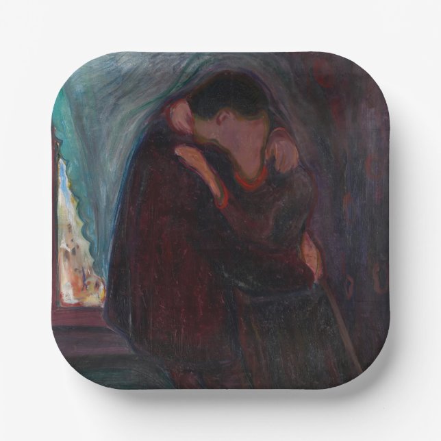 Edvard Munch - The Kiss Paper Plates (Front)