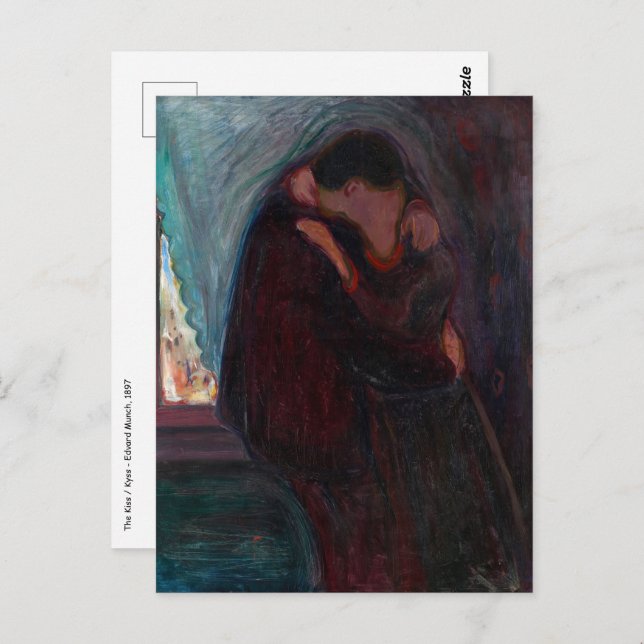 Edvard Munch - The Kiss Postcard (Front/Back)