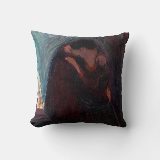 Edvard Munch - The Kiss Throw Pillow (Front)