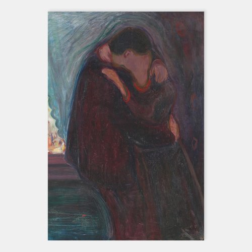 Edvard Munch _ The Kiss Wrapping Paper Sheets