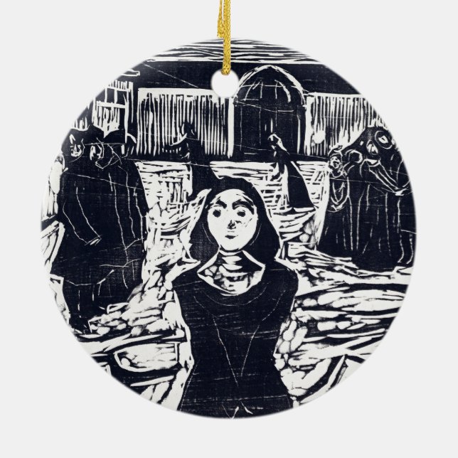 Edvard Munch The Pretenders The Last Hour Ceramic Ornament (Back)