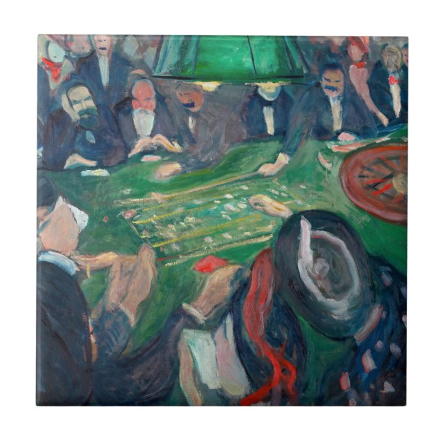Edvard Munch - The Roulette Table in Monte Carlo Ceramic Tile (Front)