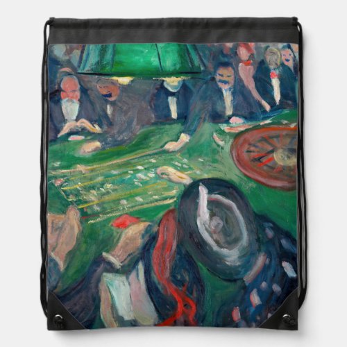 Edvard Munch _ The Roulette Table in Monte Carlo Drawstring Bag