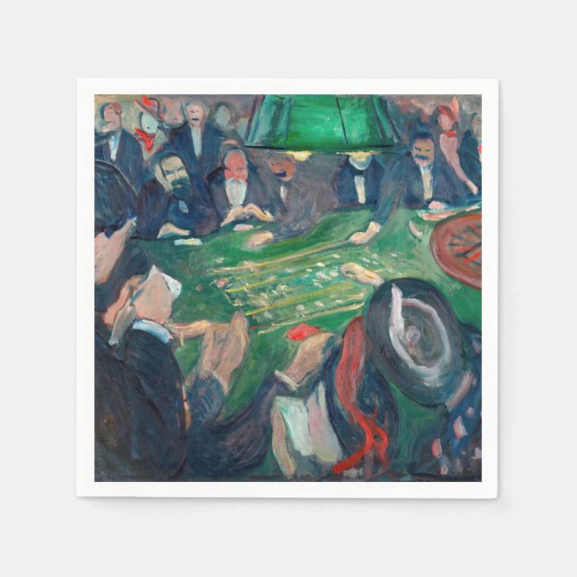 Edvard Munch - The Roulette Table in Monte Carlo Napkins (Front)