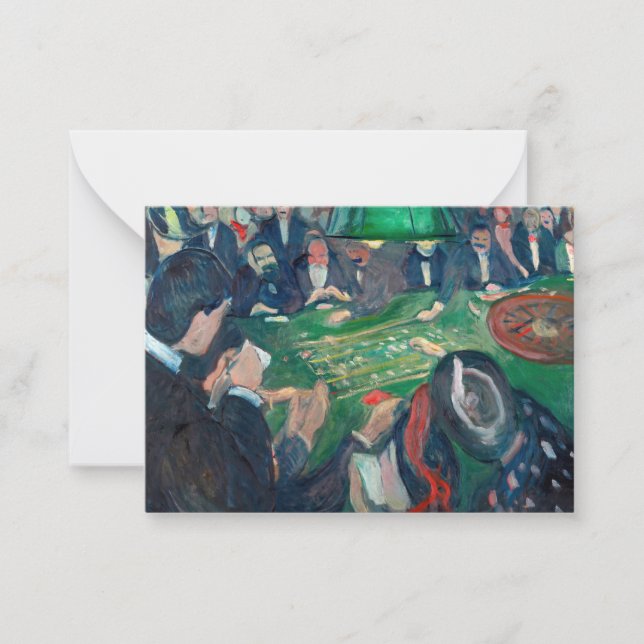 Edvard Munch - The Roulette Table in Monte Carlo Note Card (Front)