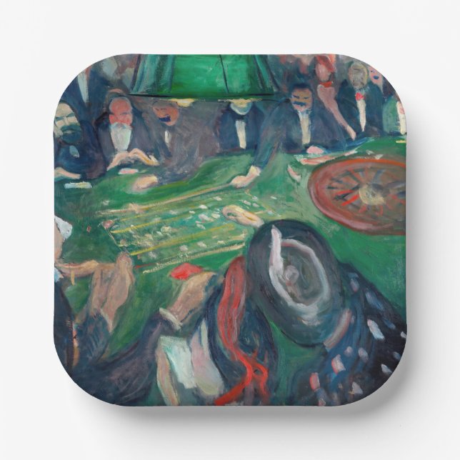 Edvard Munch - The Roulette Table in Monte Carlo Paper Plates (Front)