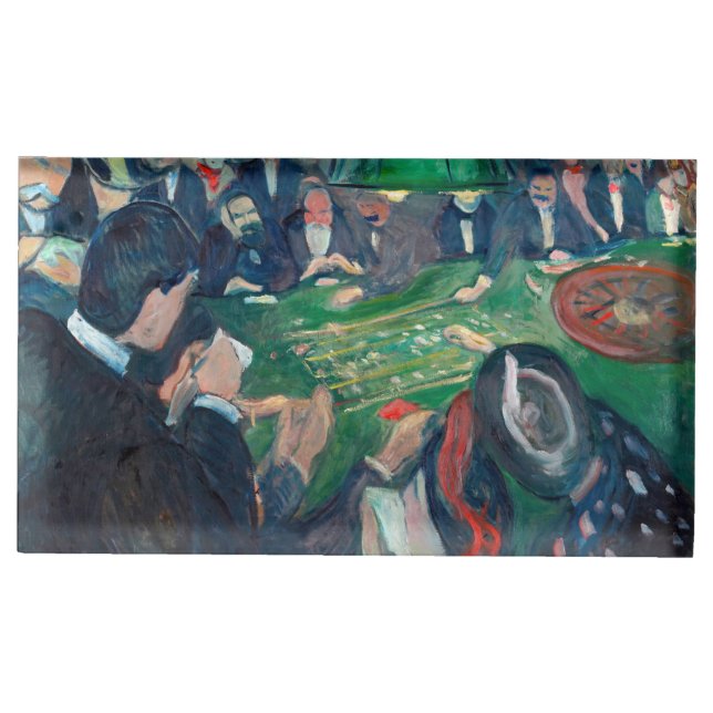 Edvard Munch - The Roulette Table in Monte Carlo Place Card Holder (Front)