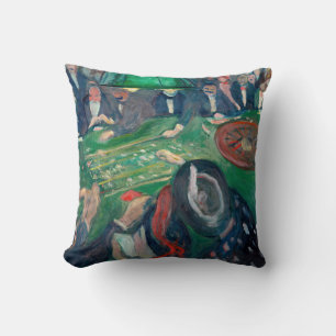 Edvard Munch - The Roulette Table in Monte Carlo Throw Pillow
