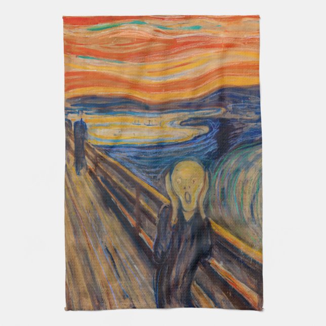 Edvard Munch - The Scream 1893 Kitchen Towel (Vertical)