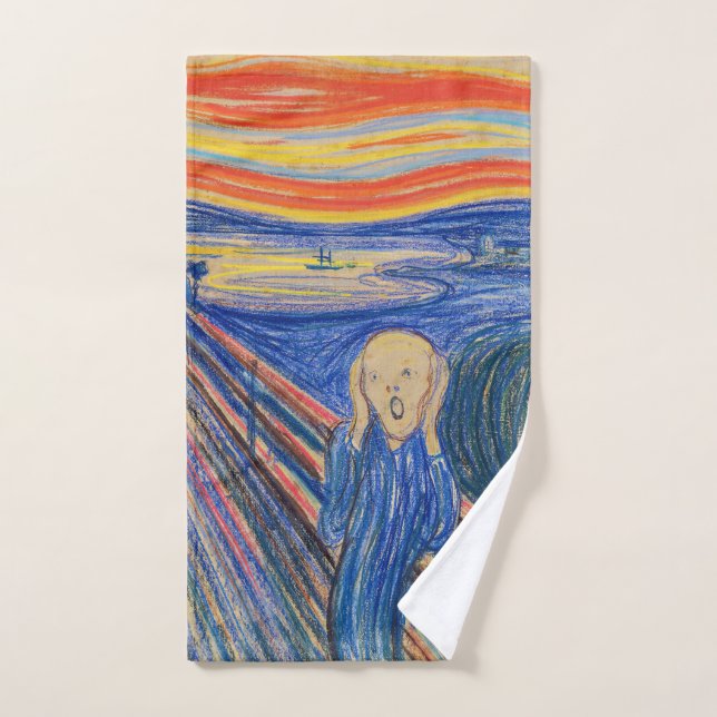 Edvard Munch - The Scream 1895 Bath Towel Set (Hand Towel)