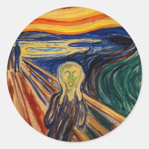 Edvard Munch _ The Scream 1910 Classic Round Sticker