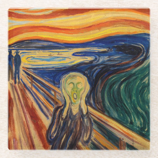 Edvard Munch - The Scream 1910 Glass Coaster (Front)