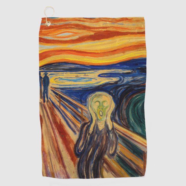 Edvard Munch - The Scream 1910 Golf Towel (Front)