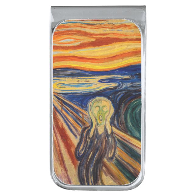 Edvard Munch - The Scream 1910 Silver Finish Money Clip (Front Vertical)