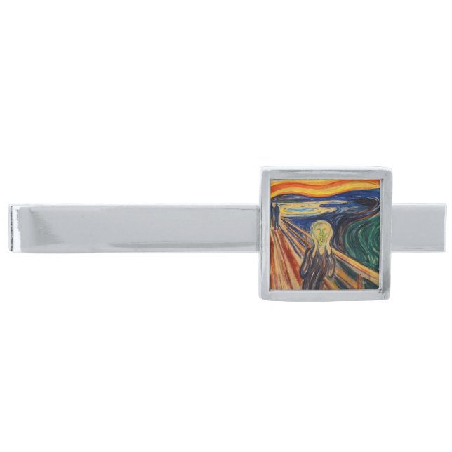 Edvard Munch - The Scream 1910 Silver Finish Tie Bar (Front)