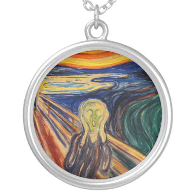 Edvard Munch - The Scream 1910 Silver Plated Necklace (Front)