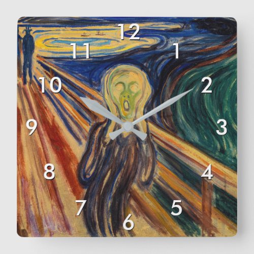 Edvard Munch _ The Scream 1910 Square Wall Clock