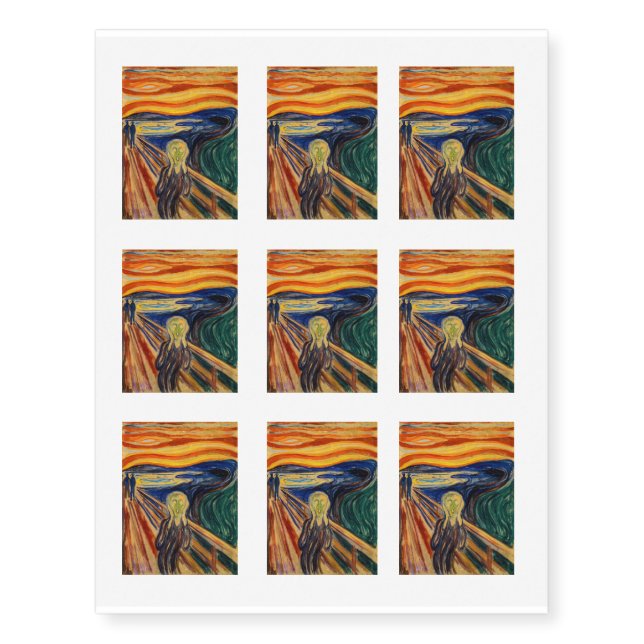 Edvard Munch - The Scream 1910 Temporary Tattoos (Front)