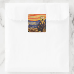 Edvard Munch The Scream Freaked Out Square Sticker