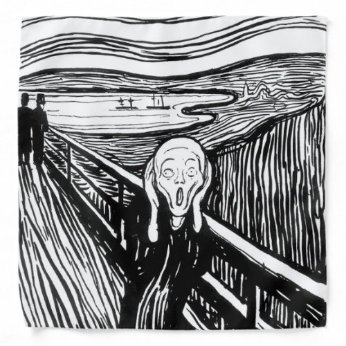 Edvard Munch _ The Scream Lithograph Bandana