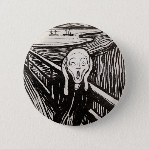 Edvard Munch The Scream Lithograph Print Famous Button