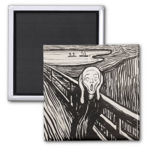 Edvard Munch The Scream Lithograph Print Famous Magnet