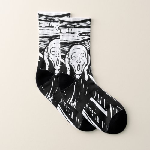 Edvard Munch _ The Scream Lithograph Socks