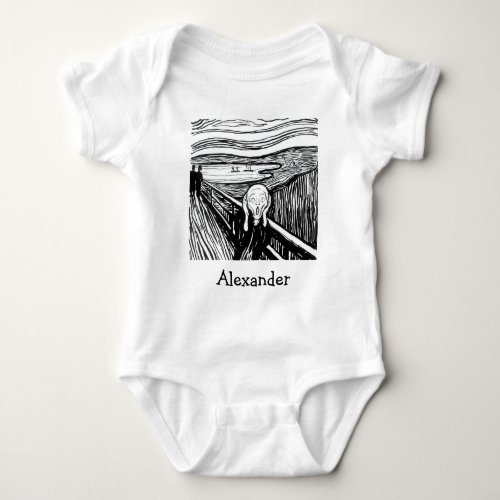 Edvard Munch _ The Scream Lithography Baby Bodysuit
