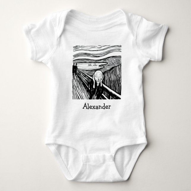 Edvard Munch - The Scream Lithography Baby Bodysuit (Front)