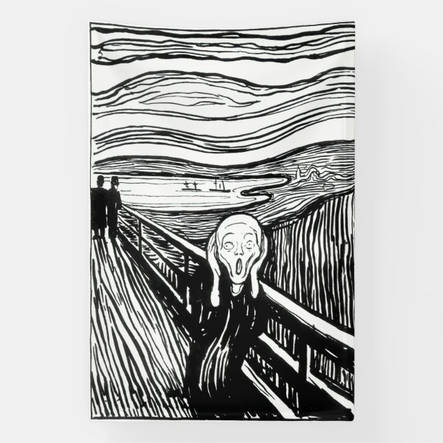 Edvard Munch - The Scream Lithography Banner (Vertical)