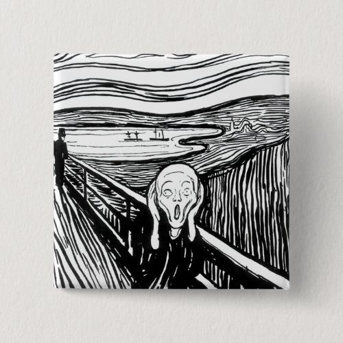 Edvard Munch _ The Scream Lithography Button