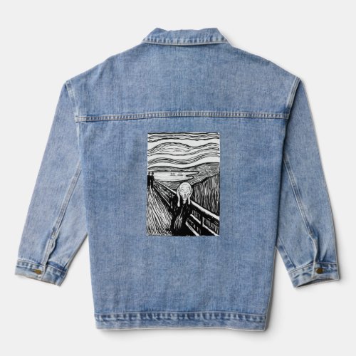 Edvard Munch _ The Scream Lithography Denim Jacket