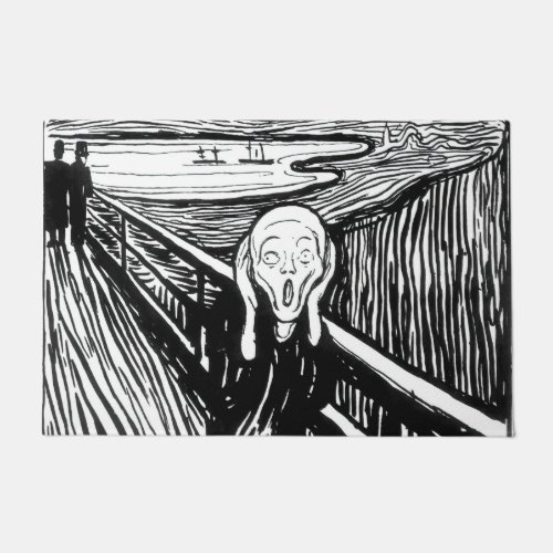 Edvard Munch _ The Scream Lithography Doormat