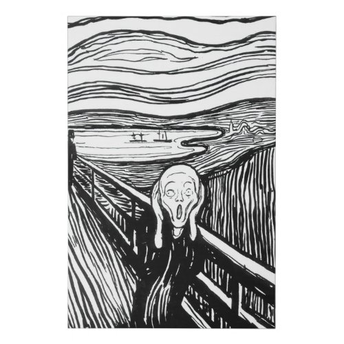 Edvard Munch _ The Scream Lithography Faux Canvas Print