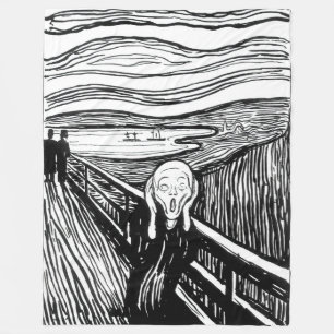 Edvard Munch - The Scream Lithography Fleece Blanket