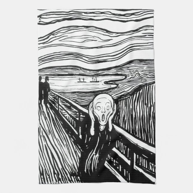 Edvard Munch - The Scream Lithography Kitchen Towel (Vertical)