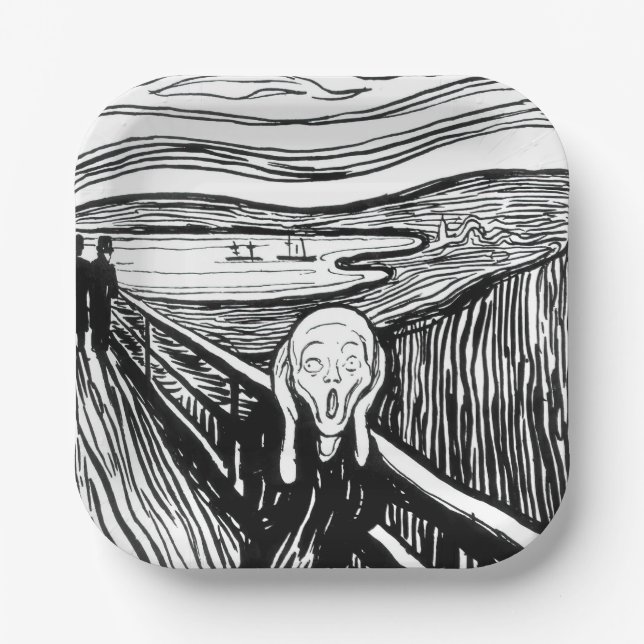 Edvard Munch - The Scream Lithography Paper Plates (Front)