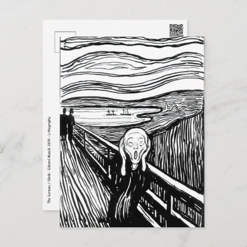 Edvard Munch _ The Scream Lithography Postcard