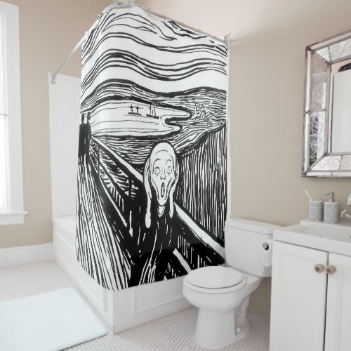 Edvard Munch _ The Scream Lithography Shower Curtain