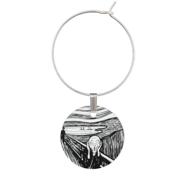 Edvard Munch - The Scream Lithography Wine Charm (Front)