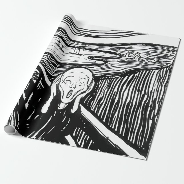 Edvard Munch - The Scream Lithography Wrapping Paper (Unrolled)