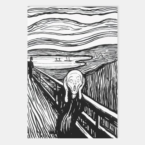 Edvard Munch _ The Scream Lithography Wrapping Paper Sheets