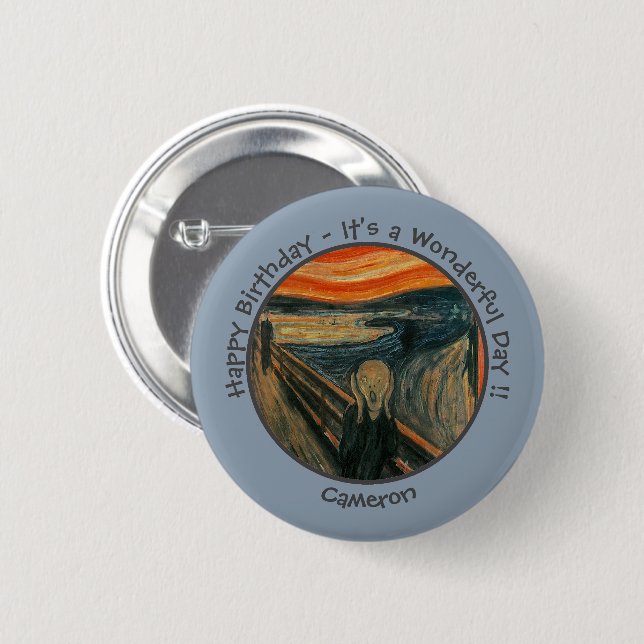 Edvard Munch The Scream Party Items Collection Button (Front & Back)