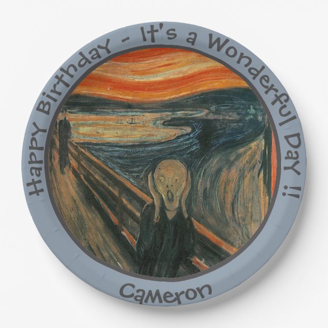 Edvard Munch The Scream Party Items Collection Paper Plates (Front)
