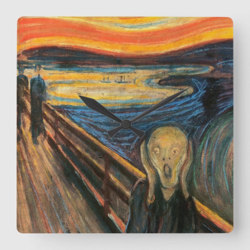 Edvard Munch   The Scream  Square Wall Clock